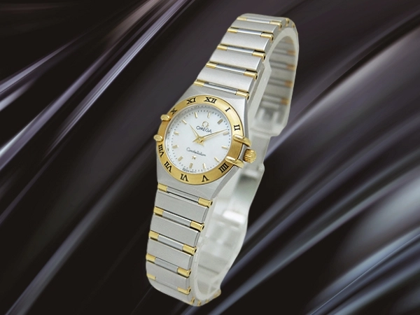 オメガ コンステレーション SS/YG ホワイトシェルダイヤル コンビブレス装着 レディース クオーツ BOX付属 OMEGA Constellatio﻿n [代行おまかせコース]