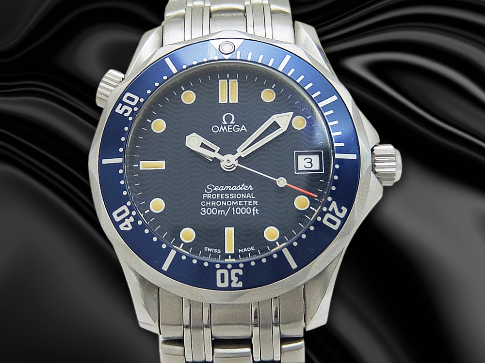 オメガ シーマスター 300m プロフェッショナル クロノメーター Ref.168.1602 Cal.1120 SS 青波模様ダイヤル ブレス装着 オートマチック BOX付属 OMEGA Seamaster PROFESSIONAL CHRONOMETER [代行おまかせコース]