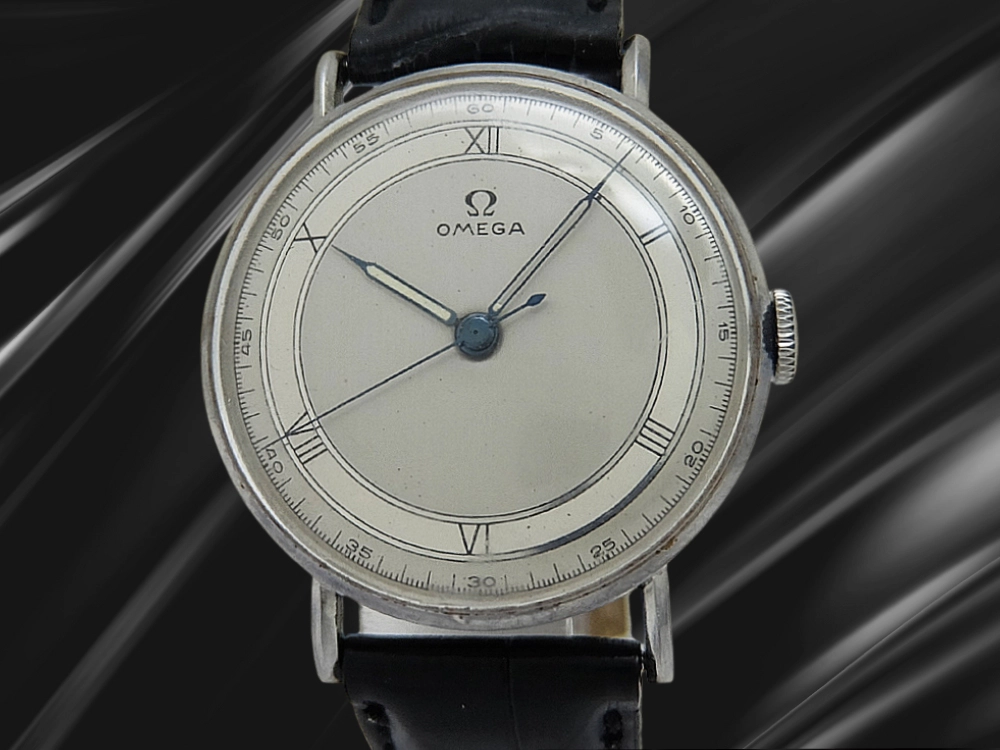 オメガ 30mmキャリバー Cal.30T2SC SS リダンダイヤル センターセコンド 社外ベルト装着 手巻き OMEGA 30mm [代行おまかせコース]