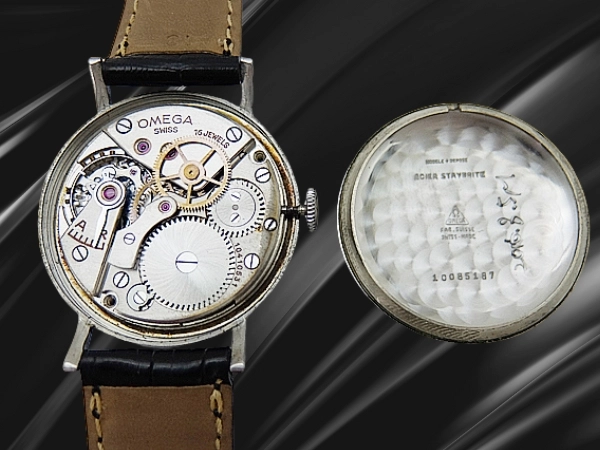 オメガ 30mmキャリバー Cal.30T2SC SS リダンダイヤル センターセコンド 社外ベルト装着 手巻き OMEGA 30mm [代行おまかせコース]