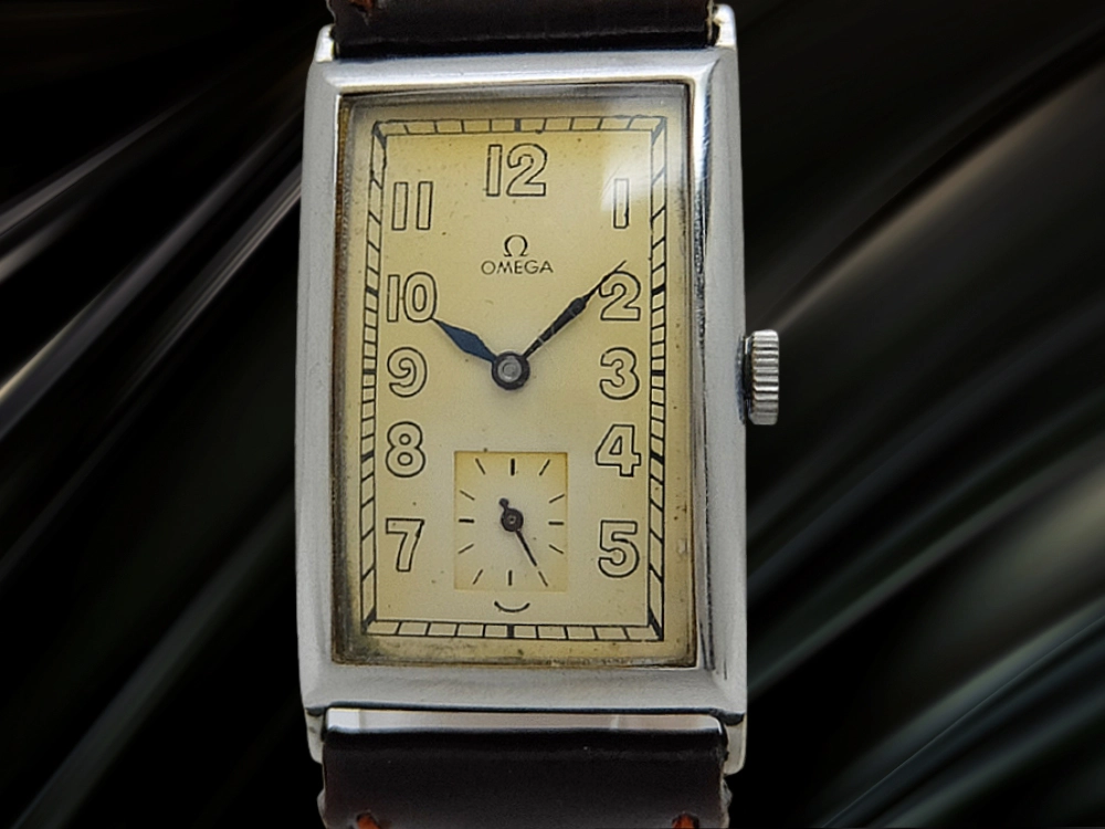 オメガ レクタンギュラー 15石 Cal.T17  エイジングダイヤル 手巻き OMEGA [代行おまかせコース]