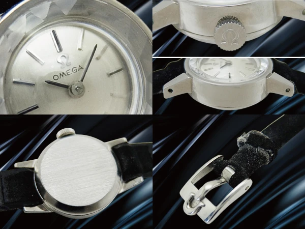 オメガ レディース Ref.511.166 Cal.484 SS カットガラス シルバーダイヤル 8mmベルト+Ω尾錠装着 手巻き BOX付属 OMEGA [代行おまかせコース]