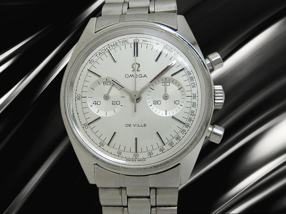 オメガ デビル クロノグラフ Ref.145.017 Cal.860 SS シルバーダイヤル Ω3連ブレス装着 手巻き OMEGA DE VILL CHRONOGRAPH [代行おまかせコース]