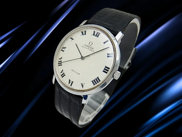 オメガ デビル Ref.ST161.024 Cal.711 SS シルバーダイヤル リザードベルト+Ωはしご尾錠装着 オートマチック OMEGA DE VILL [代行おまかせコース]