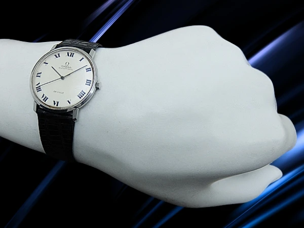 オメガ デビル Ref.ST161.024 Cal.711 SS シルバーダイヤル リザードベルト+Ωはしご尾錠装着 オートマチック OMEGA DE VILL [代行おまかせコース]