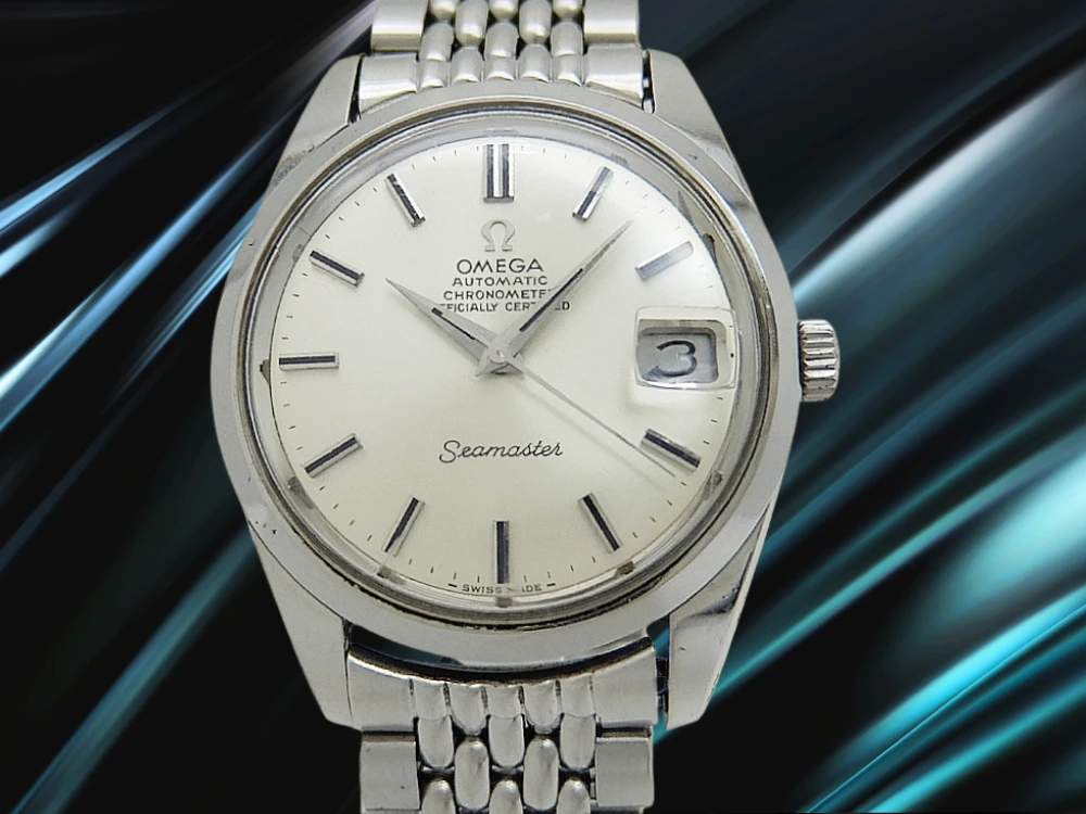 オメガ シーマスター クロノメーター Ref.166.010SP Cal.564 SS シルバーダイヤル レリーフシーホース 7連ライスブレス オートマチック OMEGA Seamaster CHRONOMETER [代行おまかせコース]