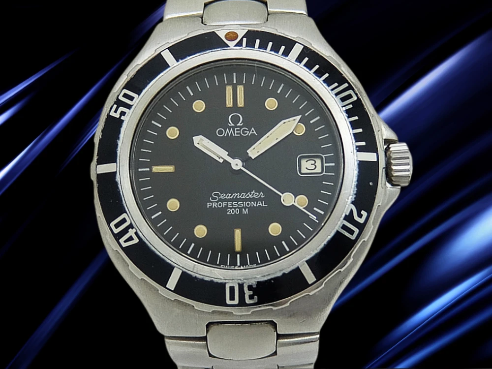 オメガ シーマスター プロフェッショナル 200M 通称プレボンド 後期型 SS ワンピース ブラックダイヤル ブレス装着 クオーツ OMEGA Seamaster PRE BOND [代行おまかせコース]