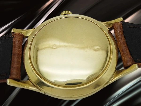 オメガ 重量30g 18KYG 金無垢 30mmキャリバー Ref.A2910-30SC Cal.284 ブラックダイヤル センターセコンド 社外レザー+Ω尾錠装着 手巻き OMEGA 30mm [代行おまかせコース]