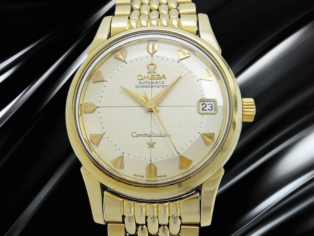 オメガ コンステレーション クロノメーター Ref.14393-8 SC Cal.561 GF/SS 12角パイパンダイヤル 7連ライスブレスレット装着 オートマチック OMEGA Constellation CHRONOMETER  [代行おまかせコース]