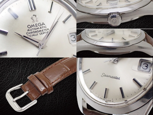 オメガ シーマスター クロノメーター Ref.166.010SP Cal.564 SS シルバーダイヤル レリーフシーホース 社外レザー装着 オートマチック OMEGA Seamaster CHRONOMETER [代行おまかせコース]