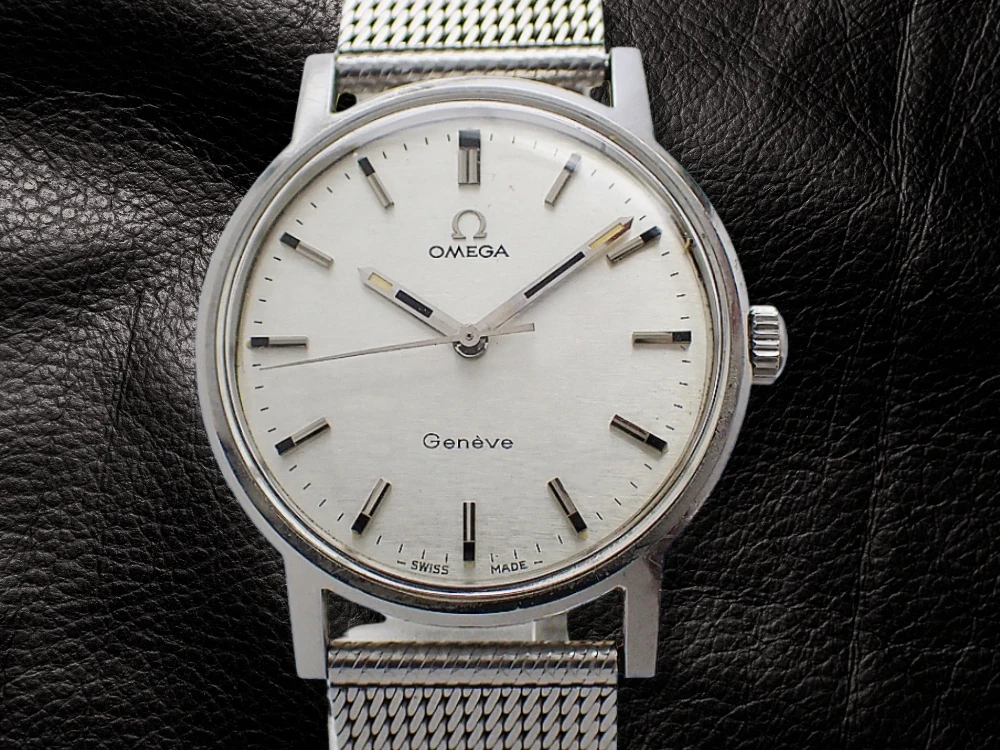 オメガ ジュネーブ Ref.135.070 Cal.601 SS シルバーダイヤル オメガ製メッシュブレスレット装着 手巻き OMEGA Geneve [代行おまかせコース]