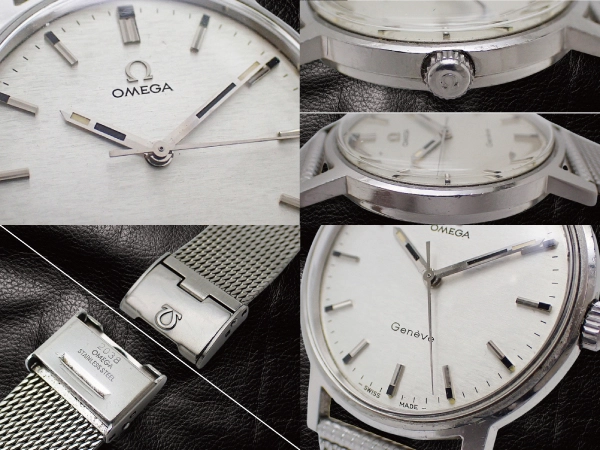 オメガ ジュネーブ Ref.135.070 Cal.601 SS シルバーダイヤル オメガ製メッシュブレスレット装着 手巻き OMEGA Geneve [代行おまかせコース]
