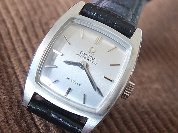 オメガ デビル レディース SS トノー シルバーダイヤル オートマチック OMEGA DE VILLE 美品