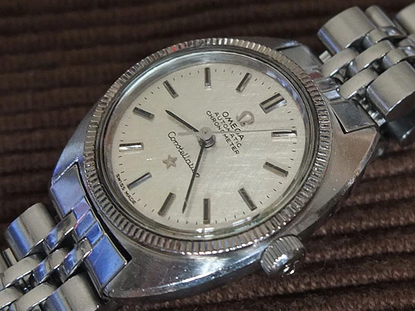 オメガ OMEGA コンステレーション 18KWG×SS オートマチック クロノメーター レディース 美品