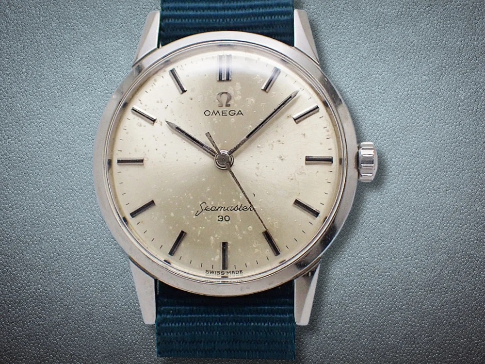 オメガ シーマスター30  Ref.135.003-62-SC 30ミリキャリバー Cal.286 SS パティナダイヤル 社外引き通しストラップ装着 手巻き OMEGA Seamaster30 [代行おまかせコース]
