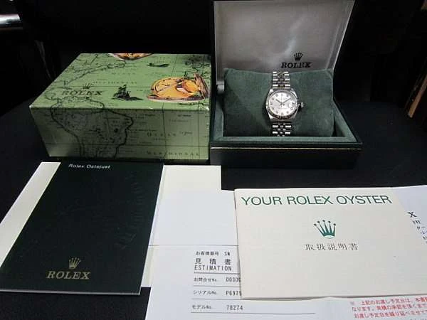 ロレックス ROLEX オイスターパーペチュアル デイトジャスト 18KWG/SS 10Pダイヤ Ref.78274 ボーイズサイズ 取説・日ロレ見積書・BOX等付属