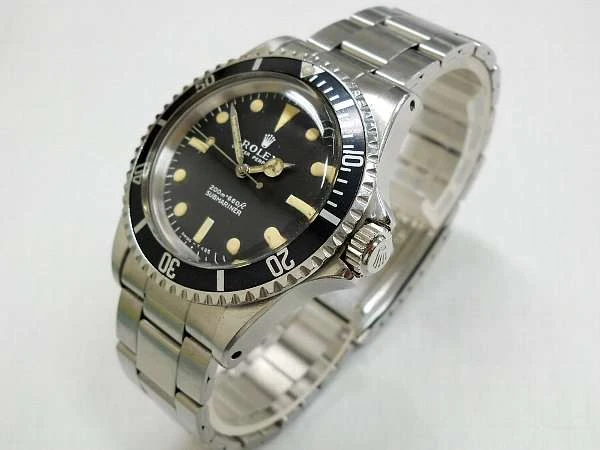 ロレックス サブマリーナ ROLEX SUBMARINER Ref.5513 メーターファースト 枠なし 山傘ドーム風防 3連巻込ブレスレット(7836) 日本ロレックス修理見積書付属