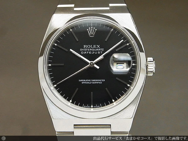 ロレックス ROLEX オイスタークオーツ デイトジャスト 絶版Ref.17000 ブラックダイヤル カレンダー 保証書・BOX等付属