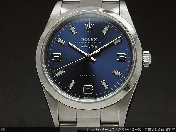 ロレックス ROLEX オイスターパーペチュアル エアキング ブルー文字盤 Ref.14