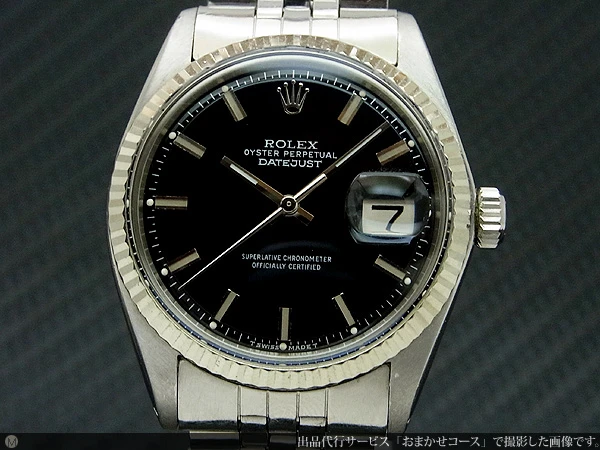 ロレックス ROLEX オイスターパーペチュアル デイトジャスト Ref.1601 精悍なブラックダイヤル 名機1570搭載 ジュビリーブレス仕様 オートマチック 国際サービス保証書付属