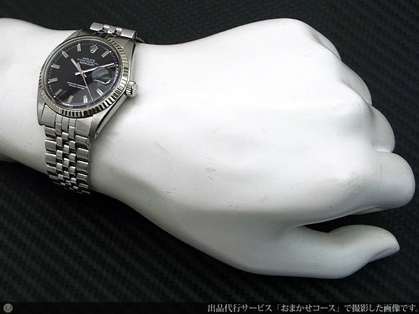 ロレックス ROLEX オイスターパーペチュアル デイトジャスト Ref.1601 精悍なブラックダイヤル 名機1570搭載 ジュビリーブレス仕様 オートマチック 国際サービス保証書付属