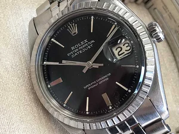 ROLEX ロレックス デイトジャスト Ref.1603 ブラックダイヤル 自動巻き 日本ロレックスOH見積書付属