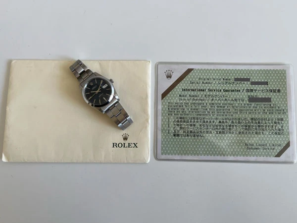 ロレックス ROLEX オイスターデイト 6694 ブルー文字盤 日本ロレックス国際サービス保証書付属