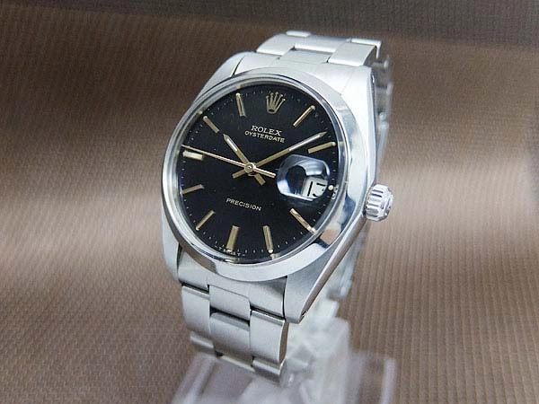 ロレックス オイスターデイト Ref.6694 Cal.1225 SS ブラックダイヤル 3連ハードブレス 手巻き BOX・ギャラ付属 ROLEX OYSTER DATE PRECISION [代行おまかせコース]