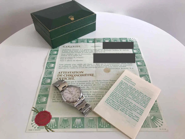 ロレックス ROLEX オイスターパーペチュアル 1002 ホワイトローマンダイヤル BOX・ギャラ・クロノメーター証明書付属