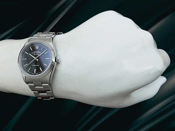 ロレックス エアキング Ref.14000 27石 Cal.3000 SS ブラックダイヤル 3連ハードブレスレット オートマチック 2025年OH済 BOX・ギャラ・日本ロレックス修理明細付属 ROLEX OYSTER PERPETUAL Air-King [代行おまかせコース]