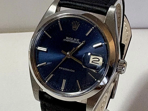 ロレックス オイスター ブルー文字盤 Ref.6694 Cal.1225 日ロレ純正カーフベルト・尾錠交換済み
