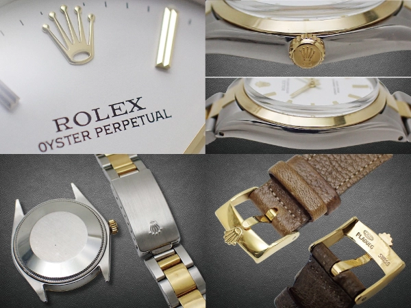 ロレックス オイスター パーペチュアル Ref.1002 Cal.1570 YG/SS コンビ ホワイトダイヤル 3連ハードブレス Ref.78353-18 オートマチック 2022年OH済 サービスポーチ・国際サービス保証書・日本ロレックス修理明細付属 ROLEX OYSTER PERPETUAL [代行おまかせコース]