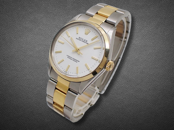 ロレックス オイスター パーペチュアル Ref.1002 Cal.1570 YG/SS コンビ ホワイトダイヤル 3連ハードブレス Ref.78353-18 オートマチック 2022年OH済 サービスポーチ・国際サービス保証書・日本ロレックス修理明細付属 ROLEX OYSTER PERPETUAL [代行おまかせコース]