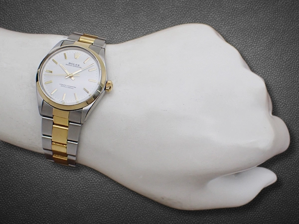 ロレックス オイスター パーペチュアル Ref.1002 Cal.1570 YG/SS コンビ ホワイトダイヤル 3連ハードブレス Ref.78353-18 オートマチック 2022年OH済 サービスポーチ・国際サービス保証書・日本ロレックス修理明細付属 ROLEX OYSTER PERPETUAL [代行おまかせコース]