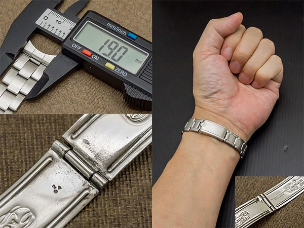 ロレックス 3連 リベットブレス 12コマ 飛び出し王冠バックル 19mm仕様 ROLEX [ 代行おまかせコース ]