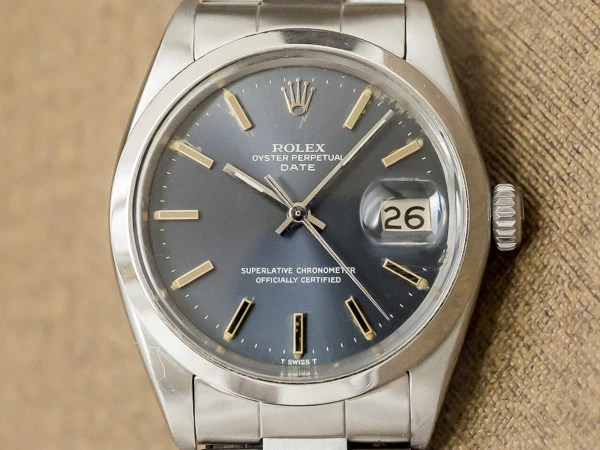 ロレックス オイスターパーペチュアルデイト Ref.1500 ネイビーカラー 3連ハードブレス仕様 ROLEX [ 代行おまかせコース ]