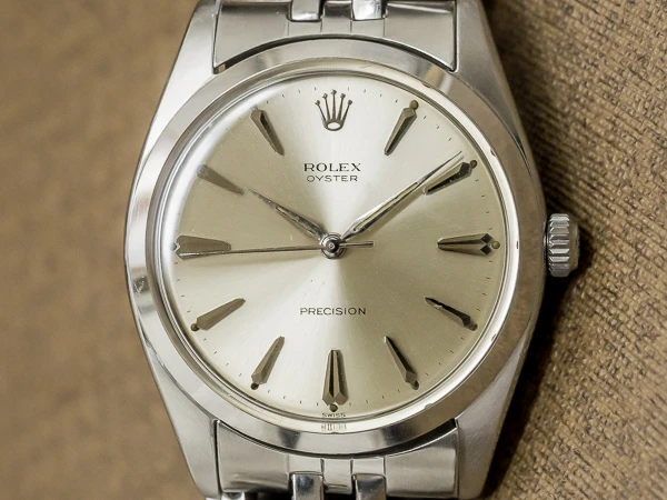 ロレックス ROLEX オイスター Ref.6424 希少 35.5mm ラージケース シルバーダイヤル クサビインデックス USジュビリーブレス仕様 SHOPギャラ付き ヴィンテージ ROLEX [ 代行おまかせコース ]