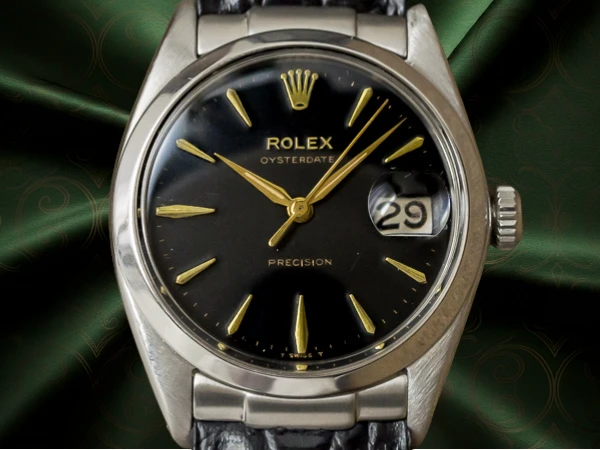 ロレックス オイスターデイト Ref.6694 ブラック ダイヤル ゴールドインデックス ヴィンテージ ROLEX BOX付き [ 代行おまかせコース ]