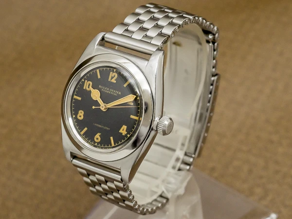 ロレックス バブルバック Ref.3134 ブラックダイヤル ゴールドレター 社外ジュビリーブレス仕様 ROLEX Bubble-Back [ 代行おまかせコース ]