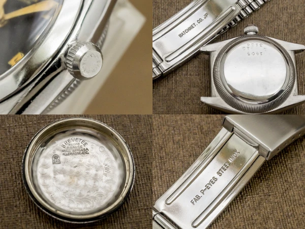 ロレックス バブルバック Ref.3134 ブラックダイヤル ゴールドレター 社外ジュビリーブレス仕様 ROLEX Bubble-Back [ 代行おまかせコース ]