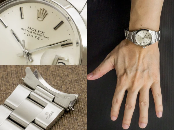 ロレックス オイスターパーペチュアルデイト Ref.1500 シルバーダイヤル 3連ハードブレス仕様 [ 代行おまかせコース ]