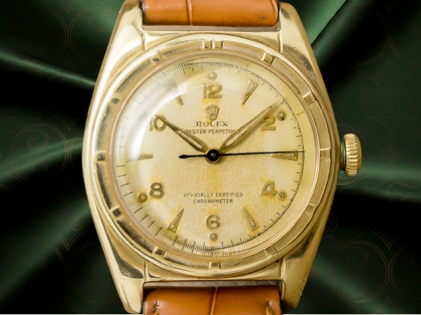 ロレックス バブルバック Ref.5015 10KYG 飛びアラビア エンジンターンドベゼル 本体重量36g GF尾錠 ROLEX Bubble-Back [ 代行おまかせコース ]
