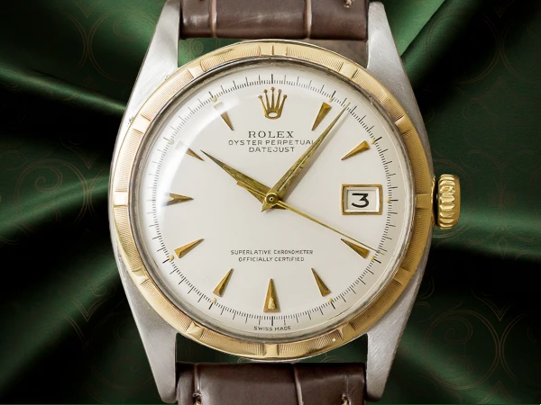 ロレックス セミバブルバック Ref.6105 YG/SS コンビ 自動巻き デイトジャスト エンジンターンドベゼル ROLEX Semi-Bubbleback [ 代行おまかせコース ]