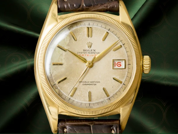 ロレックス セミバブルバック Ref.6075 18KYG 自動巻き 赤DATEJUST表記 ヴィンテージ ダイヤル 重量52g ROLEX Semi-Bubbleback [ 代行おまかせコース ]