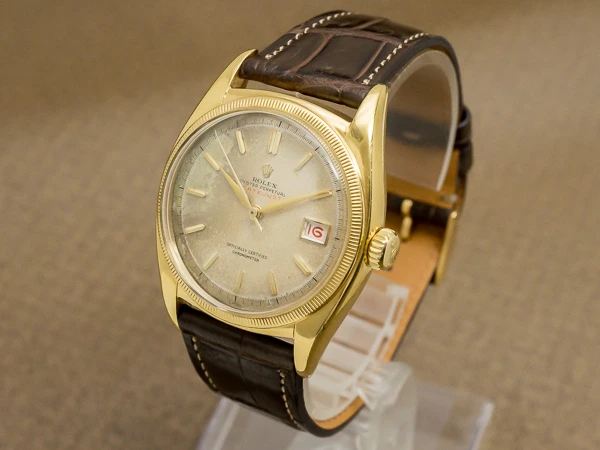 ロレックス セミバブルバック Ref.6075 18KYG 自動巻き 赤DATEJUST表記 ヴィンテージ ダイヤル 重量52g ROLEX Semi-Bubbleback [ 代行おまかせコース ]