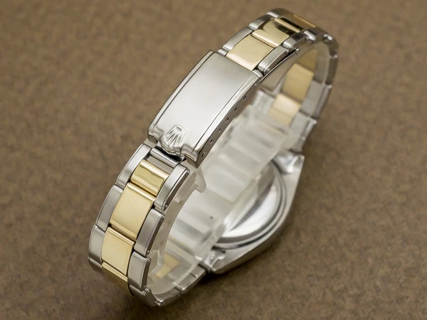 ロレックス セミバブルバック オイスターパーペチュアル Ref.6085 ブラックミラー ギルトダイヤル YG/SS コンビ エンジンターンドベゼル コンビリベットブレス仕様 ROLEX Semi-Bubbleback [ 代行おまかせコース ]