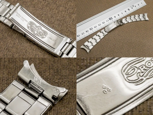ロレックス 3連 リベットブレス Ref.7205 12コマ 飛び出し王冠バックル 19mm仕様 ROLEX [代行おまかせコース]