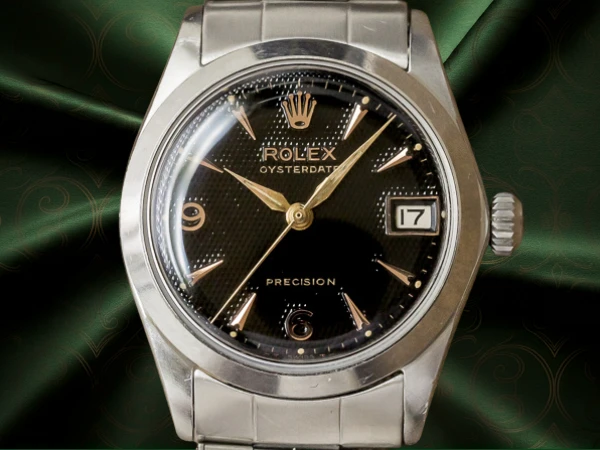 ロレックス ボーイズ オイスターデイト Ref.6466 ブラック ギョウシェ ダイヤル 3連 リベットブレス仕様 ROLEX OYSTERDATE [ 代行おまかせコース ]