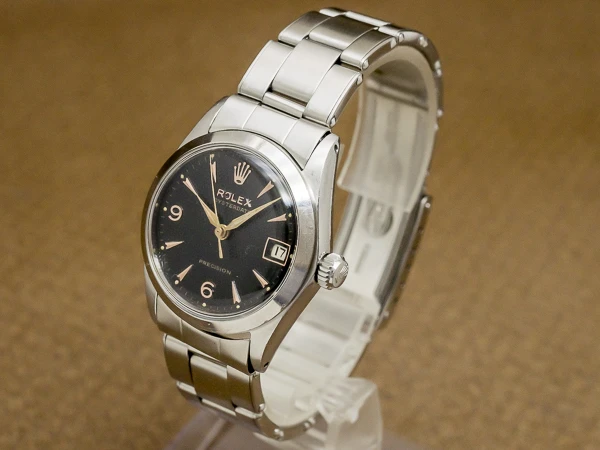 ロレックス ボーイズ オイスターデイト Ref.6466 ブラック ギョウシェ ダイヤル 3連 リベットブレス仕様 ROLEX OYSTERDATE [ 代行おまかせコース ]