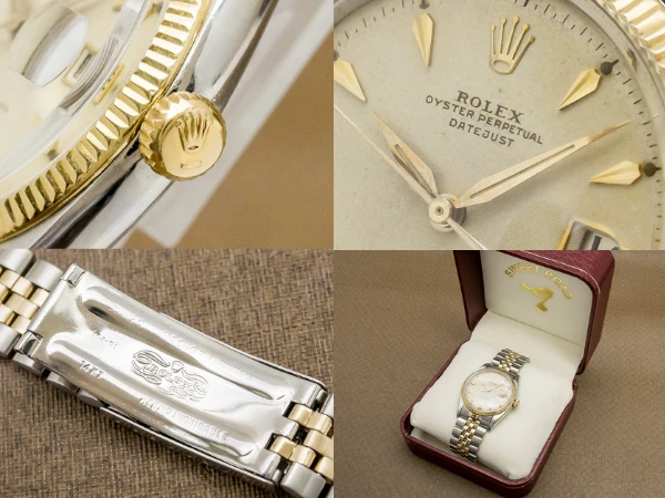 ロレックス オイスターパーペチュアル デイトジャスト Ref.6605 パウダーアイボリーダイヤル YG/SSコンビ メキシコ ジュビリーブレス仕様 ROLEX DATEJUST [ 代行おまかせコース ]